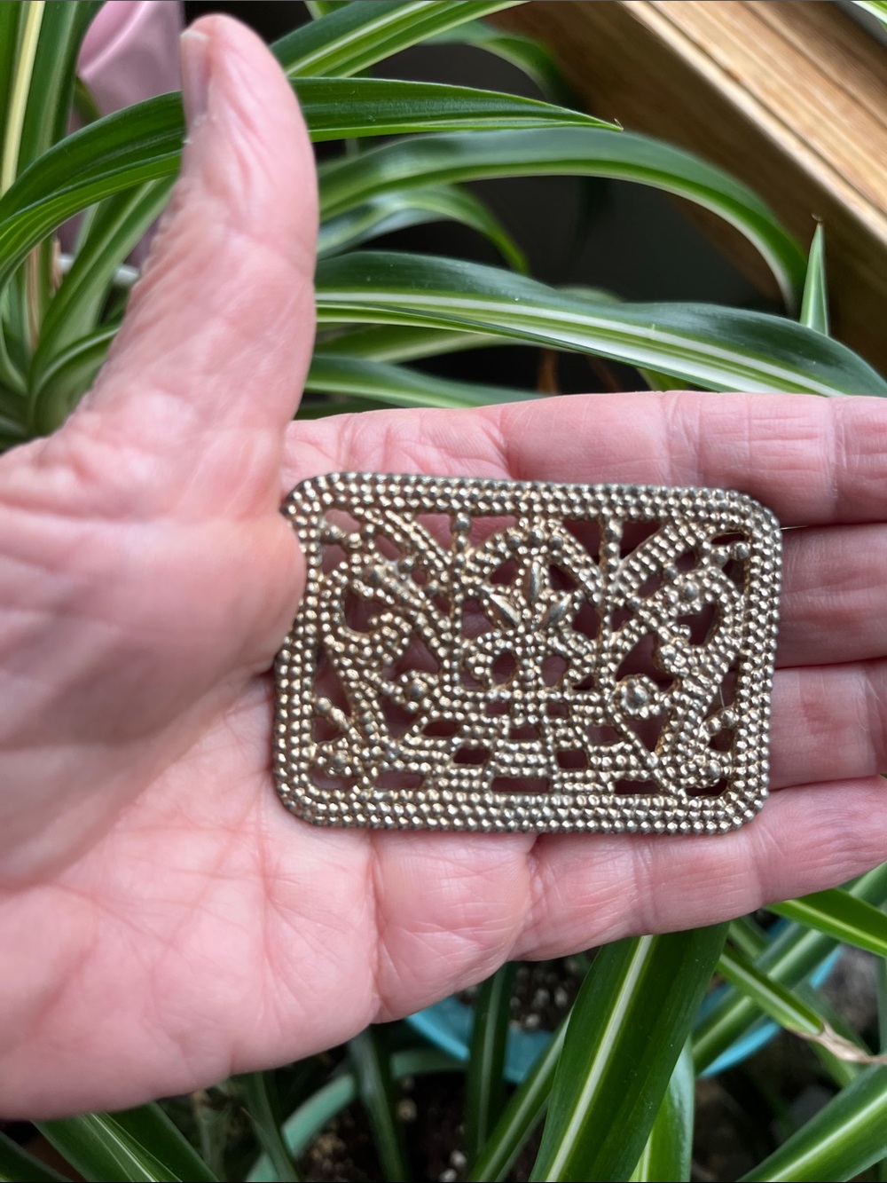 Vtg JAY Metal Buckle Fleur De Lis & Filigree Gold(ish) Tone MCM **READ**